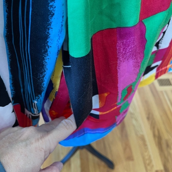 Erin London size 2X jacket abstract mixed prints colorful work career zip up - Picture 8 of 9